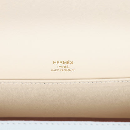 Hermes Geta Bleu Brume Verso Chevre Gold Hardware