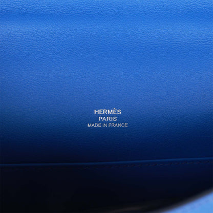 Hermes Kelly Pochette Bleu Royal Swift Palladium Hardware