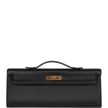 Hermes Kelly Cut Black Swift Gold Hardware