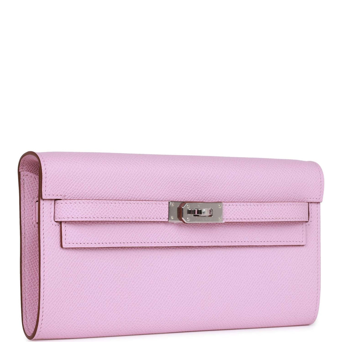 Hermes Kelly Wallet To Go Mauve Sylvestre Epsom Palladium Hardware