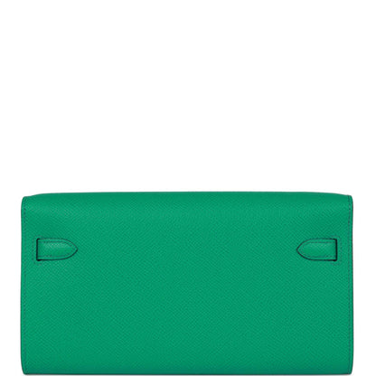 Hermes Kelly Wallet To Go Vert Jade Epsom Palladium Hardware