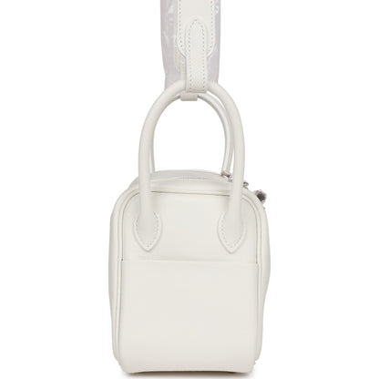 Hermes Mini Lindy White Swift Palladium Hardware