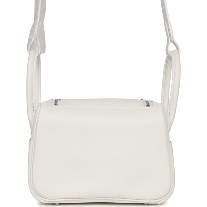 Hermes Mini Lindy White Swift Palladium Hardware