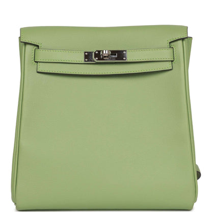 Hermes Kelly Ado Backpack Vert Criquet Evercolor Verso Palladium Hardware