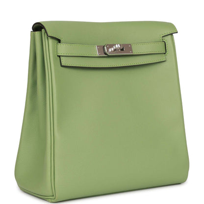 Hermes Kelly Ado Backpack Vert Criquet Evercolor Verso Palladium Hardware