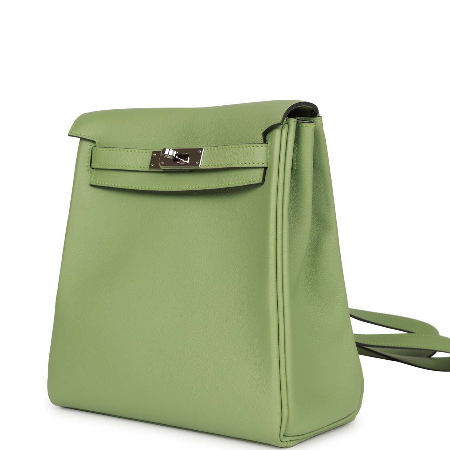 Hermes Kelly Ado Backpack Vert Criquet Evercolor Verso Palladium Hardware