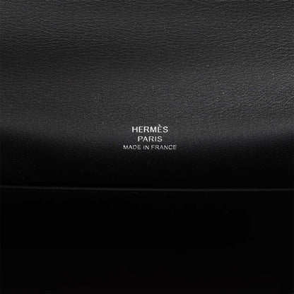 Hermes Kelly Pochette Black Swift Palladium Hardware