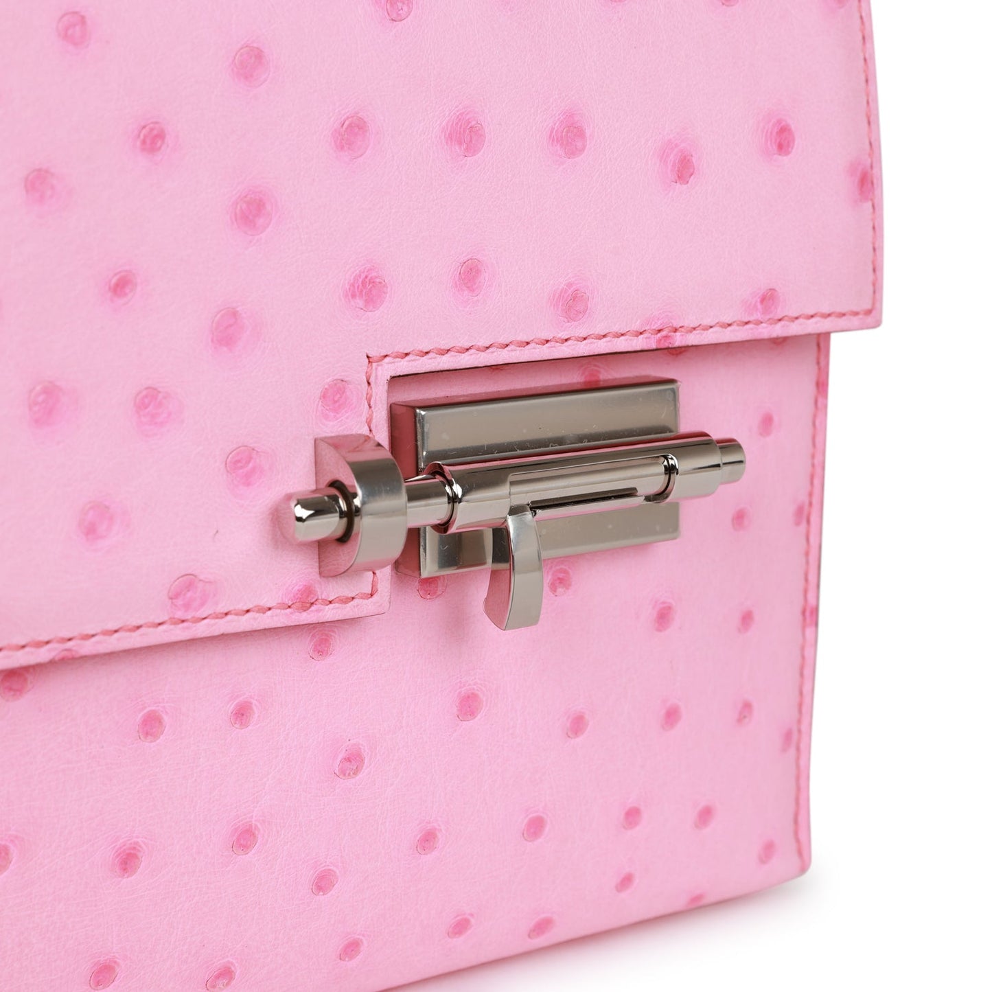 Hermes Mini Verrou Chaine Bag Bubblegum Ostrich Palladium Hardware