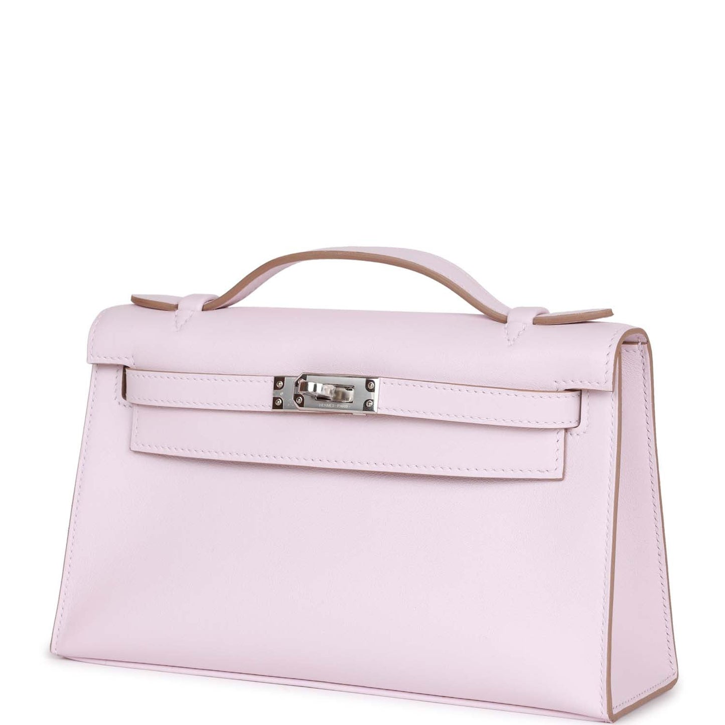 Hermes Kelly Pochette Mauve Pale Swift Palladium Hardware