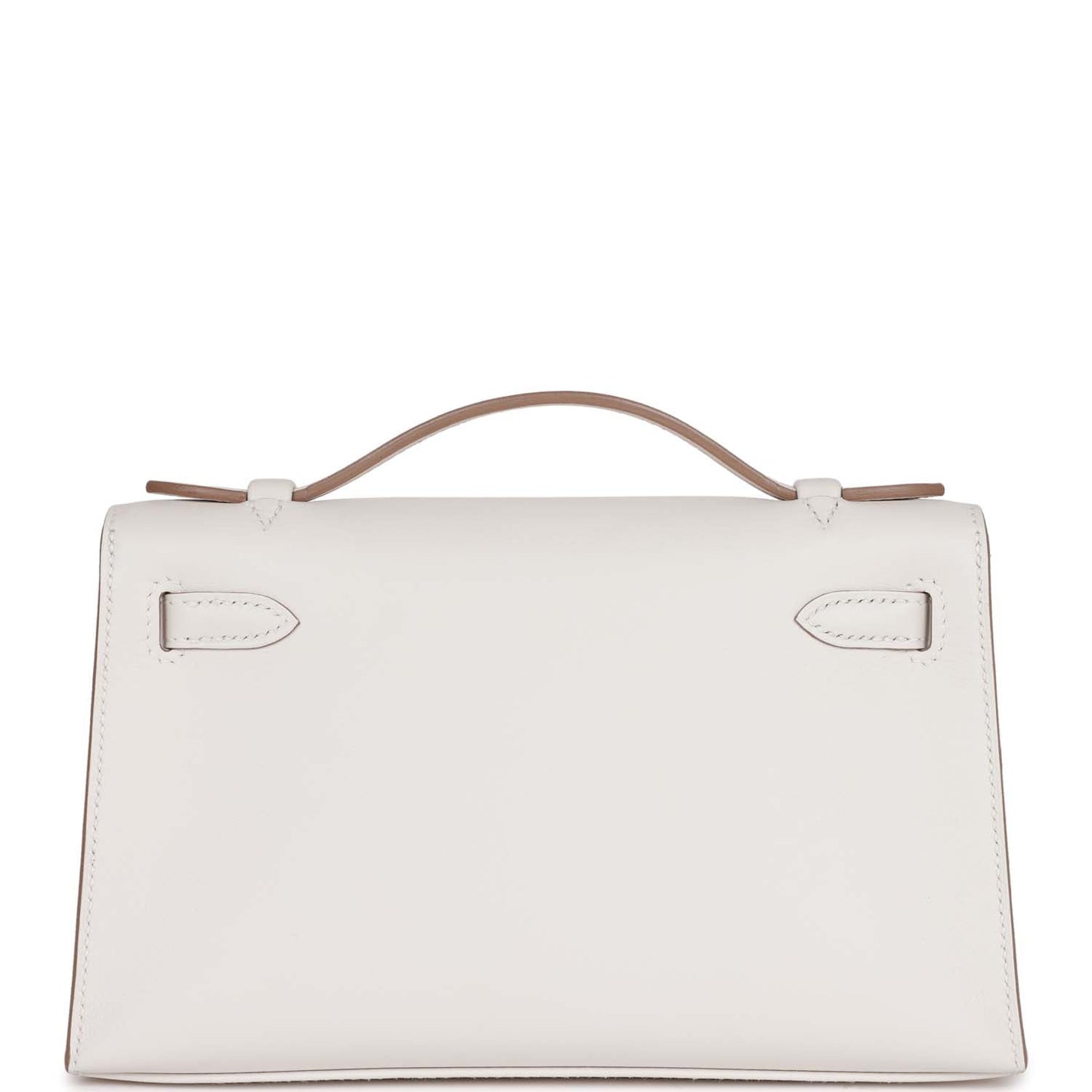 Hermes Kelly Pochette Gris Pale Swift Palladium Hardware