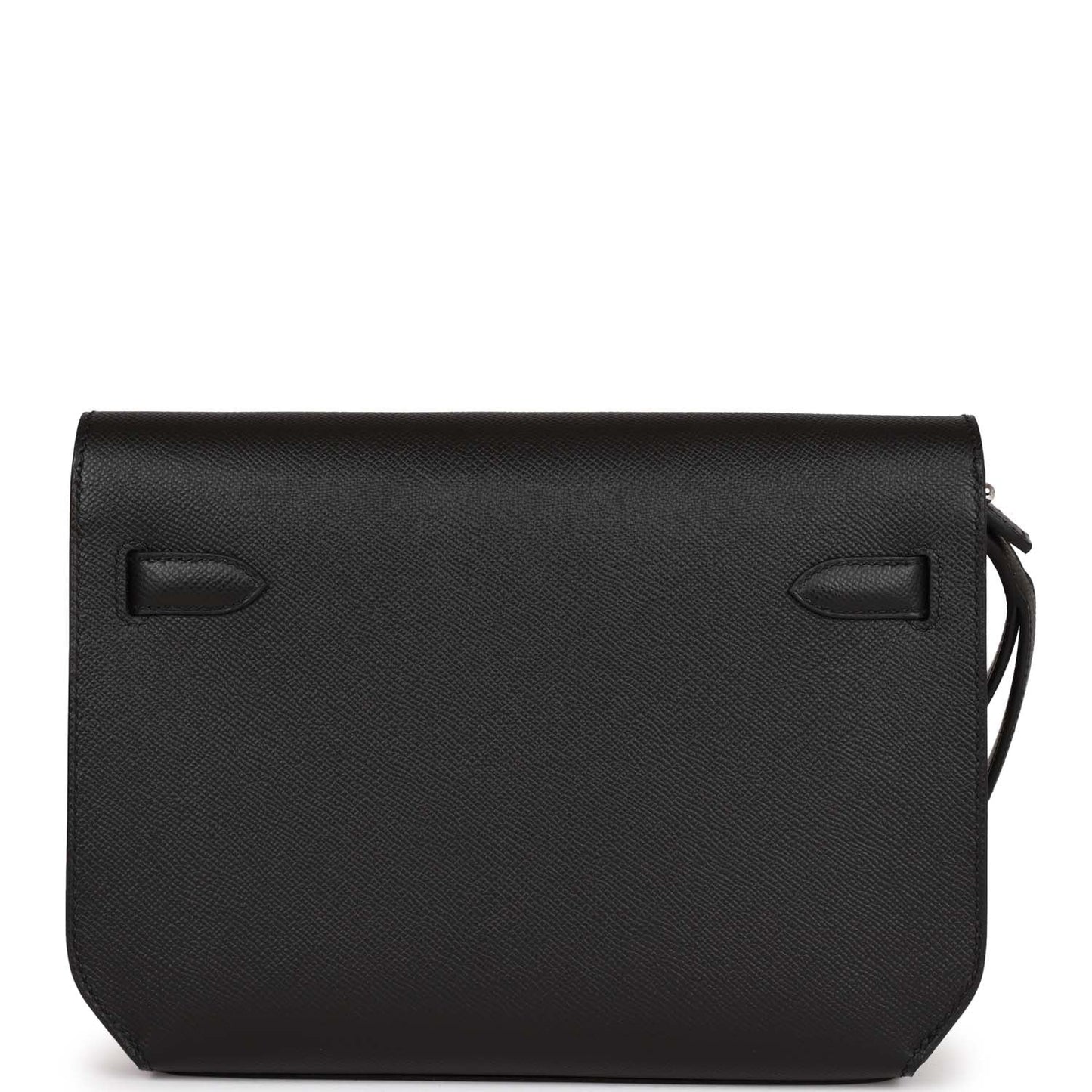 Hermes Kelly Depeches 25 Black Epsom Palladium Hardware