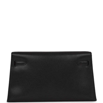 Hermes Kelly Elan Black Chevre Chamkila Gold Hardware