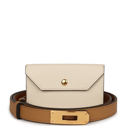 Hermes Kelly Pocket 18 Belt Biscuit/Nata Epsom Gold Hardware