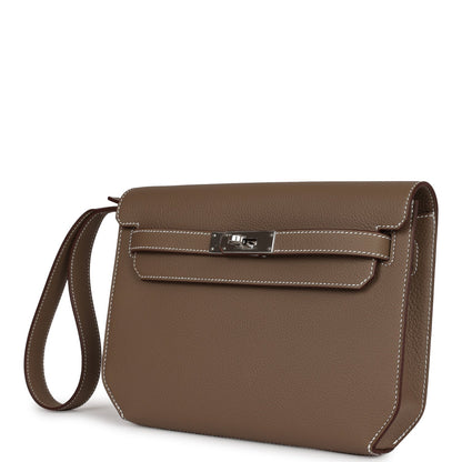 Hermes Kelly Depeches 25 Etoupe Togo Palladium Hardware