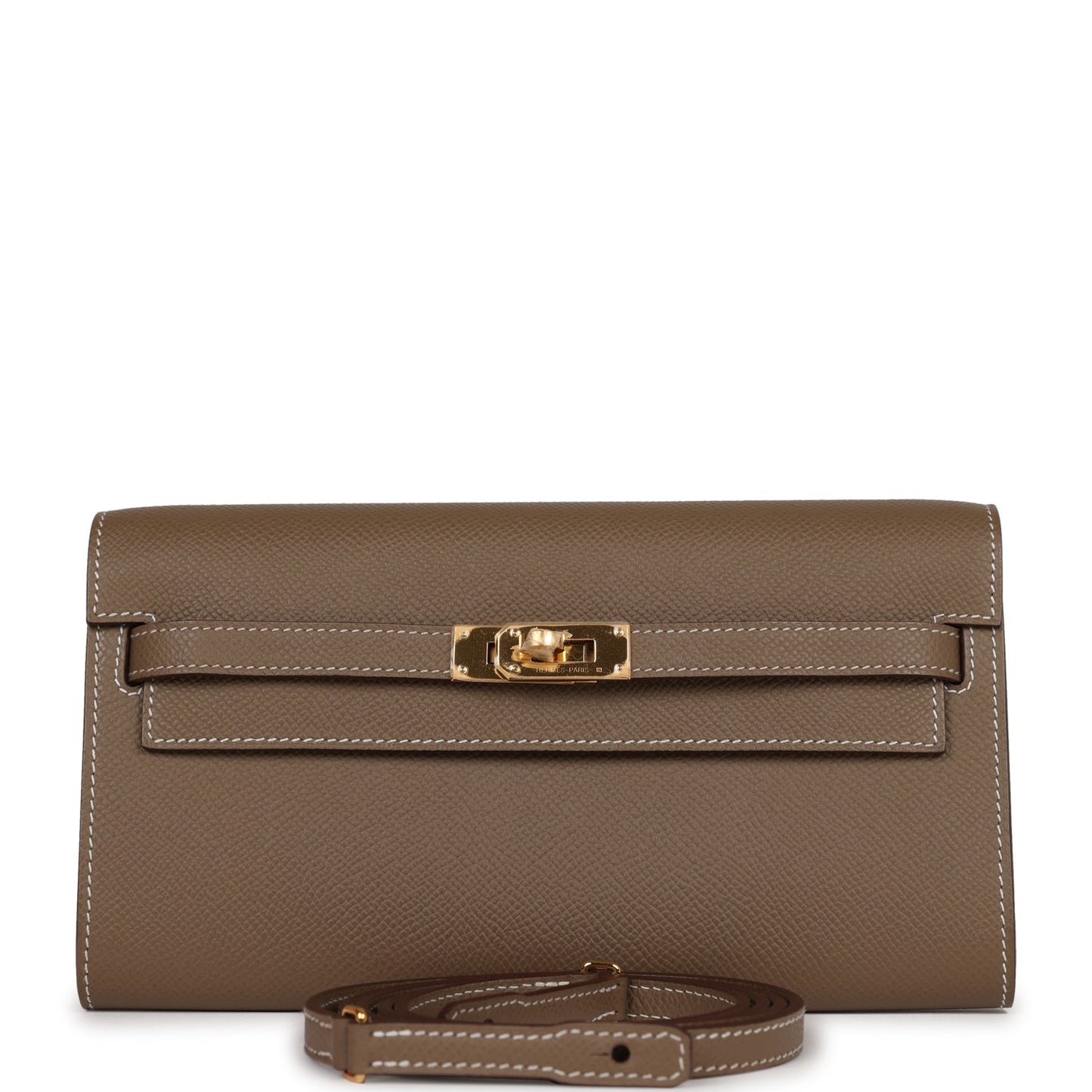 Hermes Kelly Wallet To Go Etoupe Epsom Gold Hardware