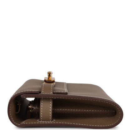 Hermes Kelly Wallet To Go Etoupe Epsom Gold Hardware