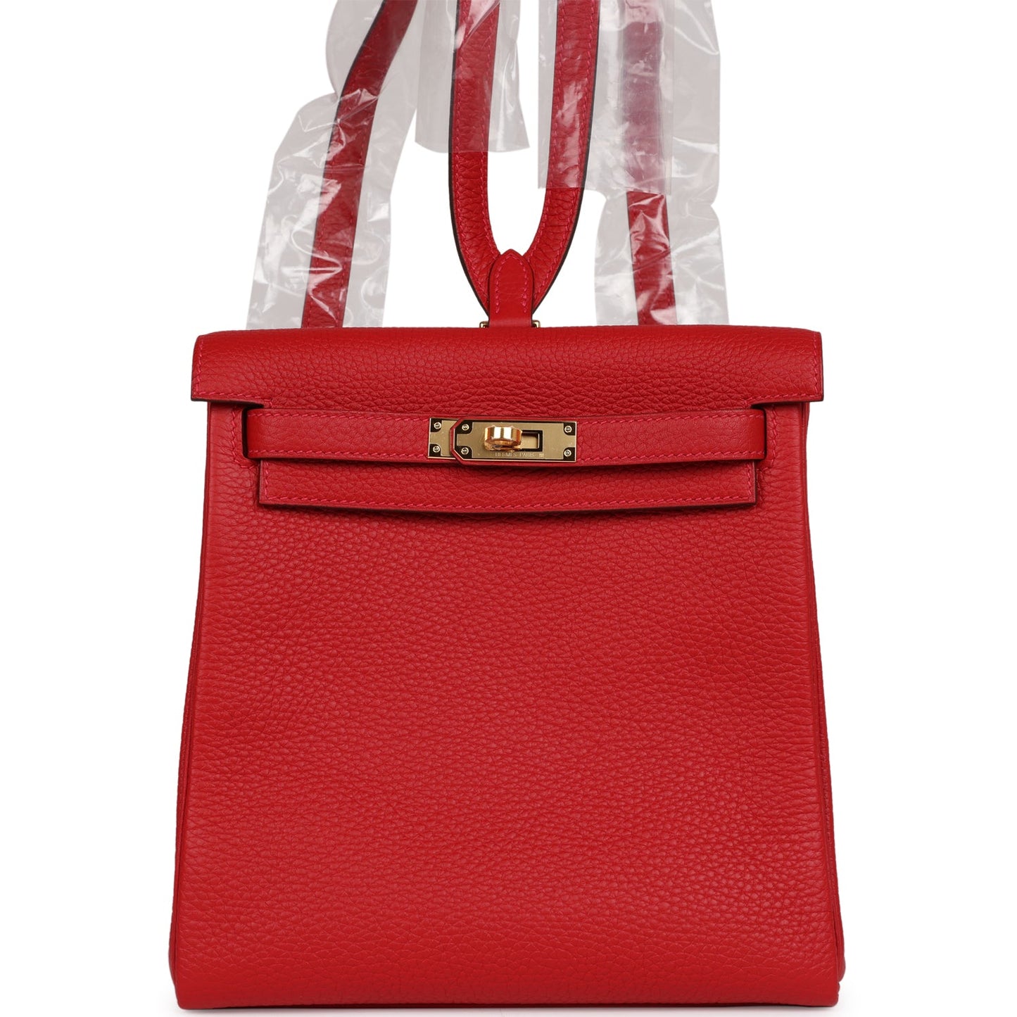 Hermes Kelly Ado II Backpack Rouge Casaque Clemence Gold Hardware