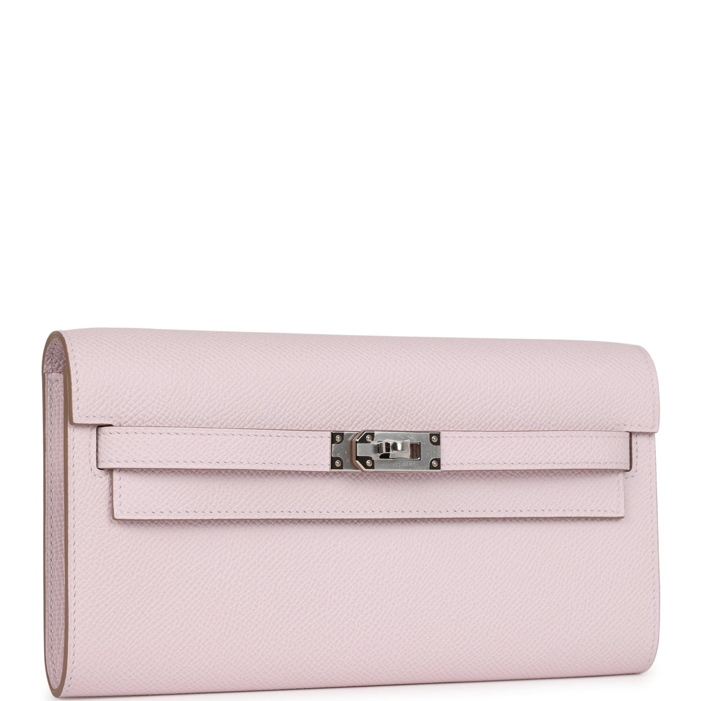 Hermes Kelly Wallet To Go Mauve Pale Epsom Palladium Hardware