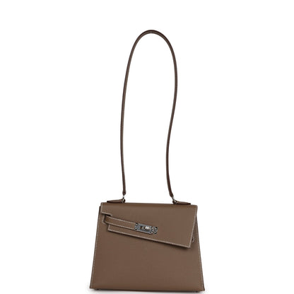 Hermes Kelly Sellier en Desordre 20 Etoupe Epsom Palladium Hardware