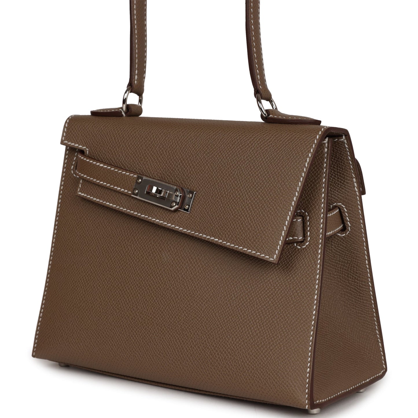 Hermes Kelly Sellier en Desordre 20 Etoupe Epsom Palladium Hardware