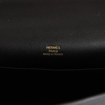 Hermes Kelly Pochette Black Swift Gold Hardware