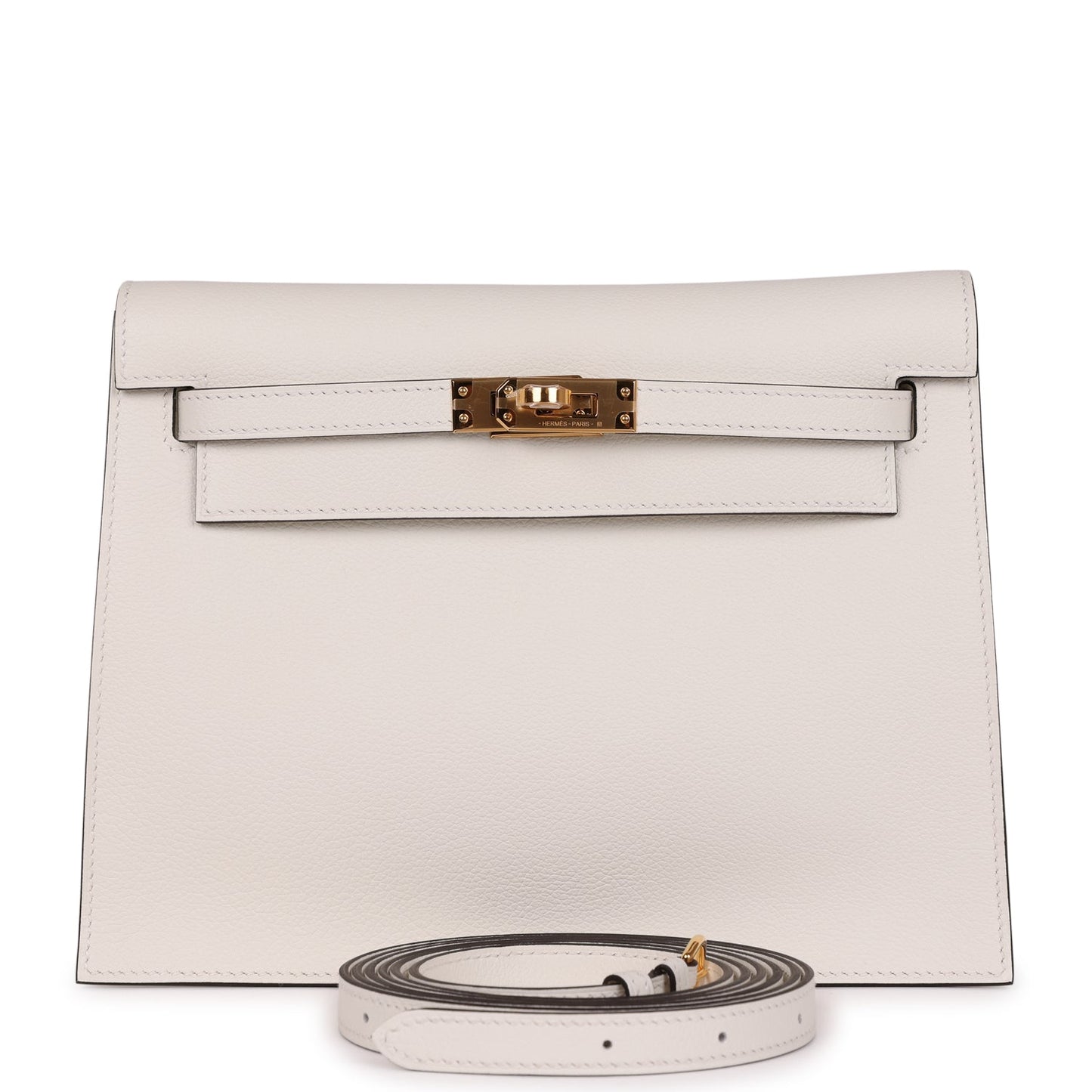 Hermes Kelly Danse White Evercolor Gold Hardware