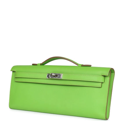 Hermes Kelly Cut Vert Cru Swift Palladium Hardware