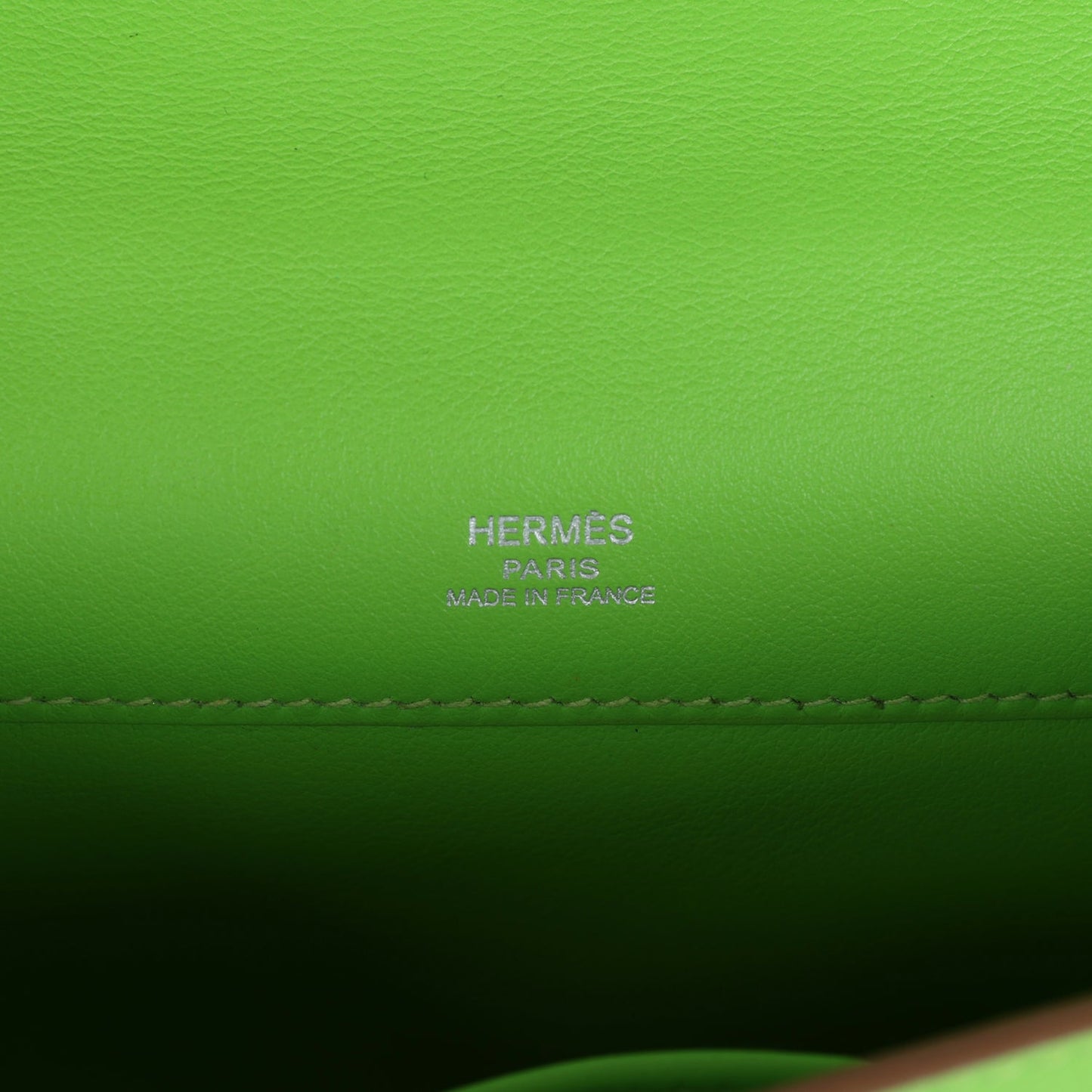 Hermes Kelly Cut Vert Cru Swift Palladium Hardware