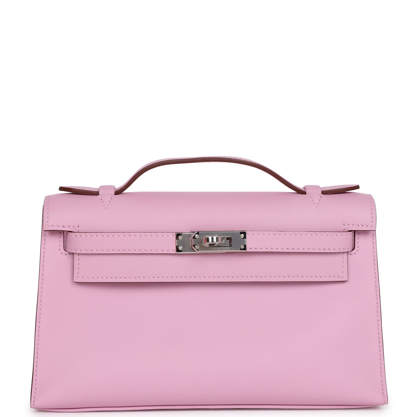 Hermes Kelly Pochette Mauve Sylvestre Swift Palladium Hardware