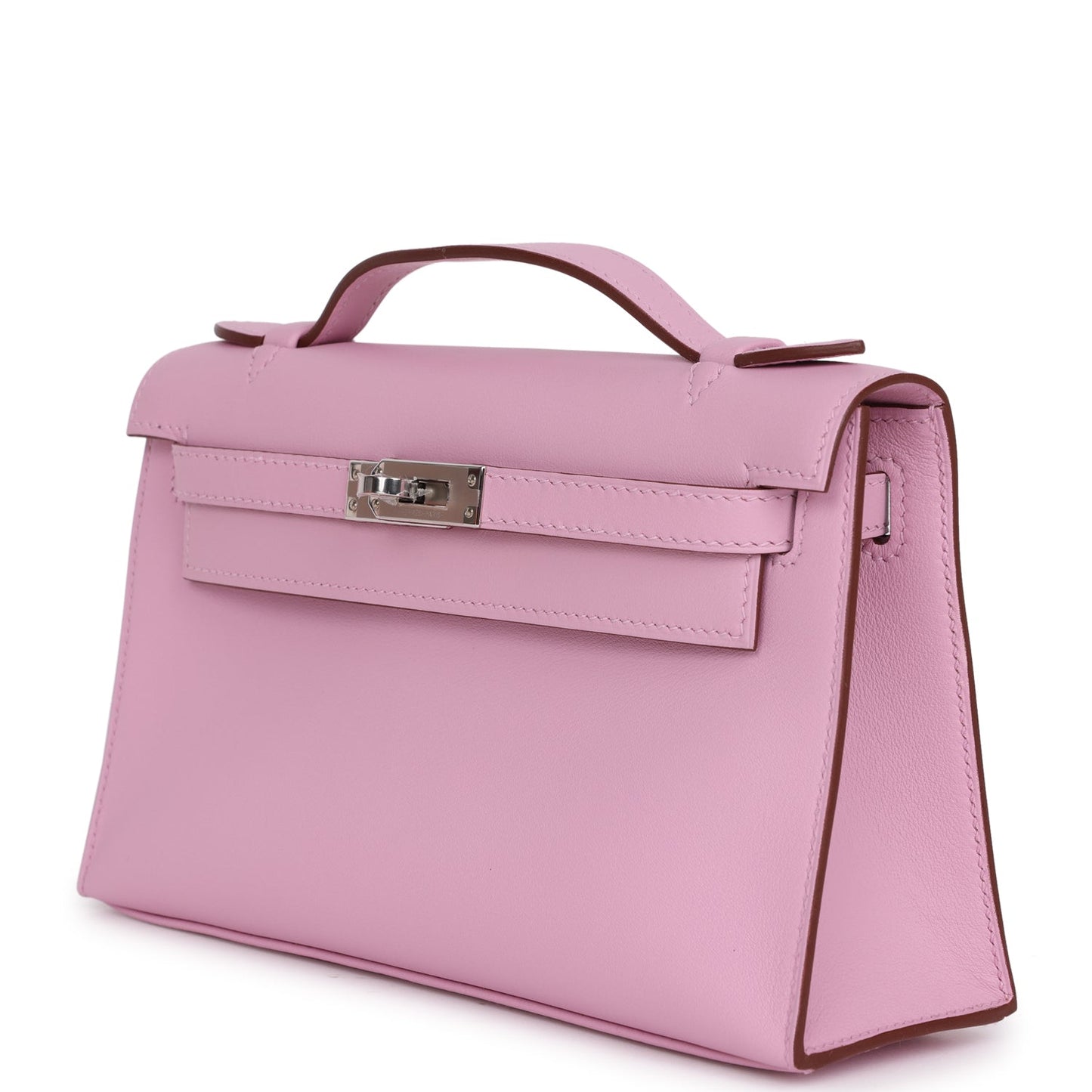 Hermes Kelly Pochette Mauve Sylvestre Swift Palladium Hardware