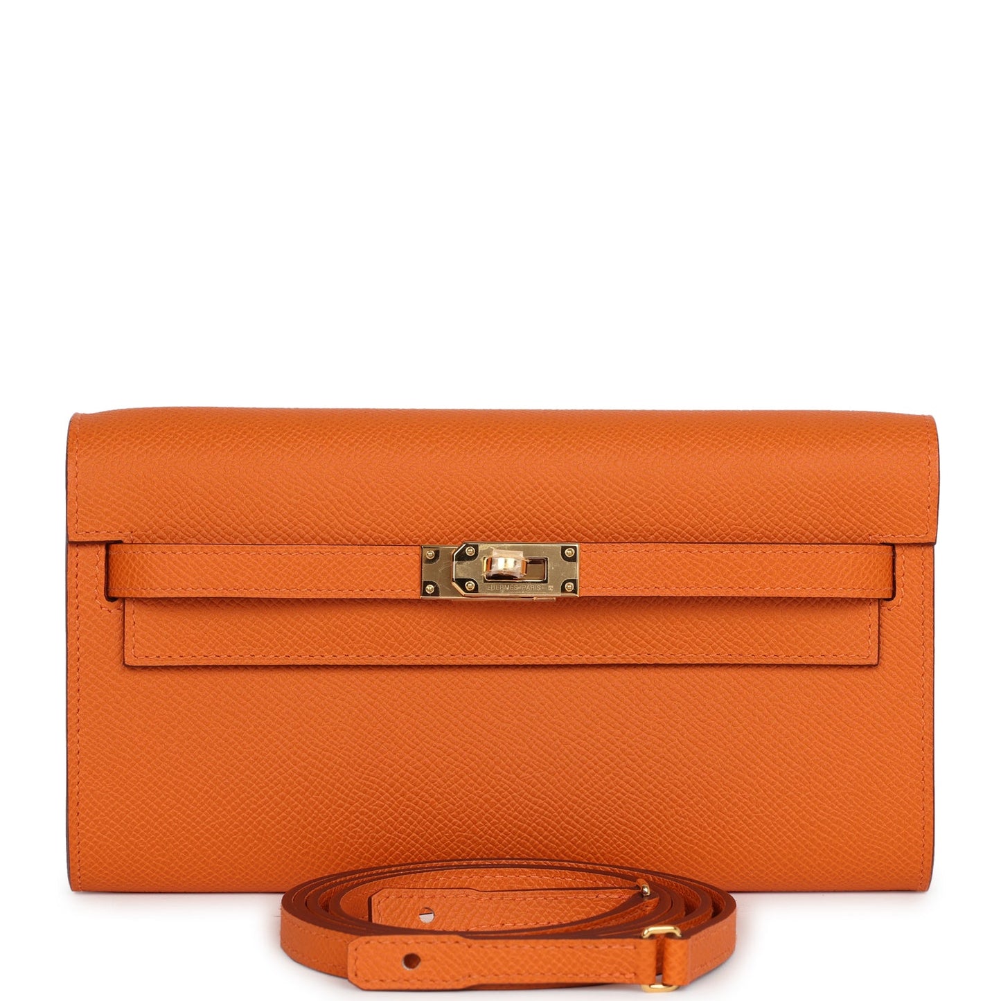 Hermes Kelly Wallet To Go Orange Epsom Gold Hardware