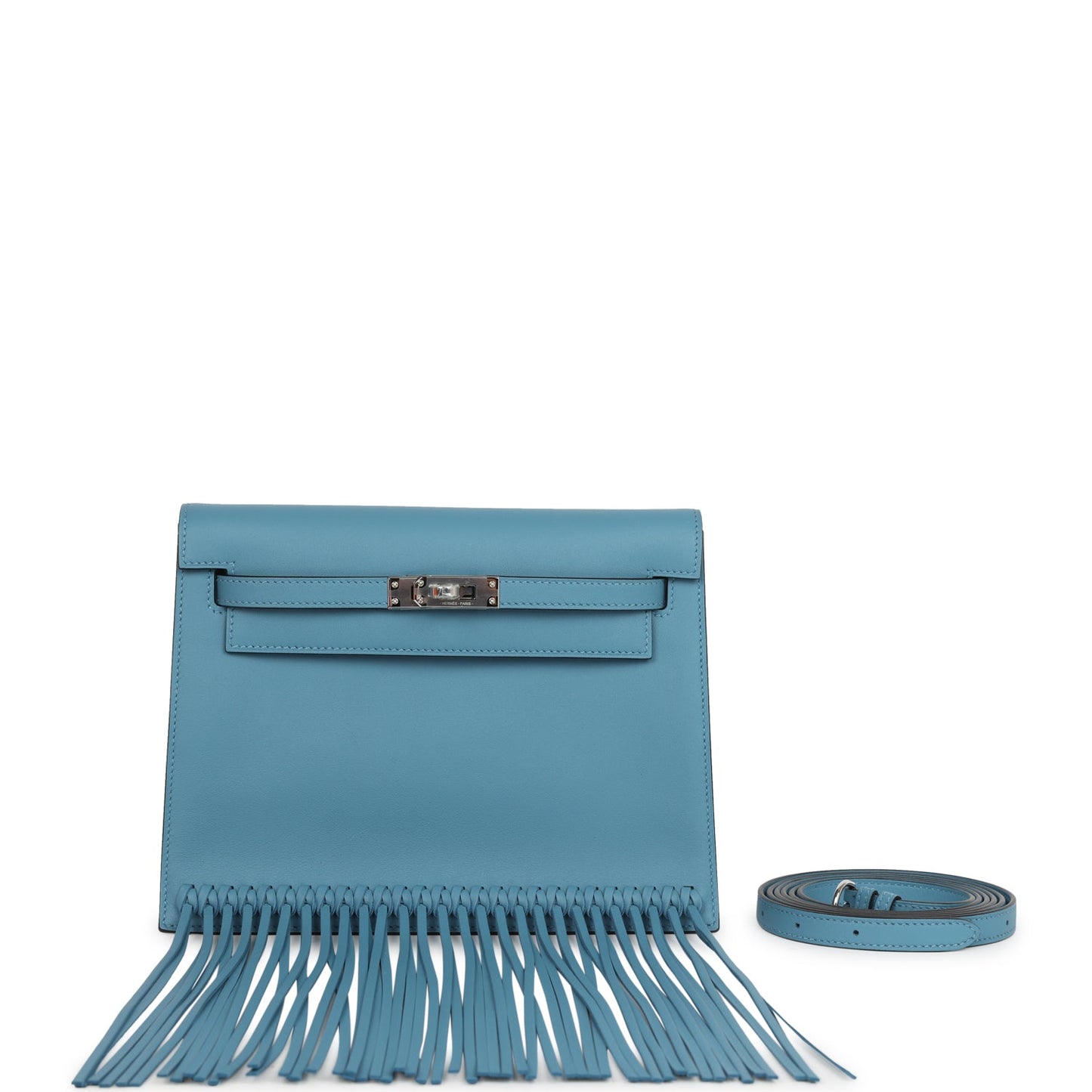 Hermes Kelly Danse Anate Blue Jean Swift Palladium Hardware