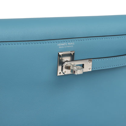 Hermes Kelly Danse Anate Blue Jean Swift Palladium Hardware