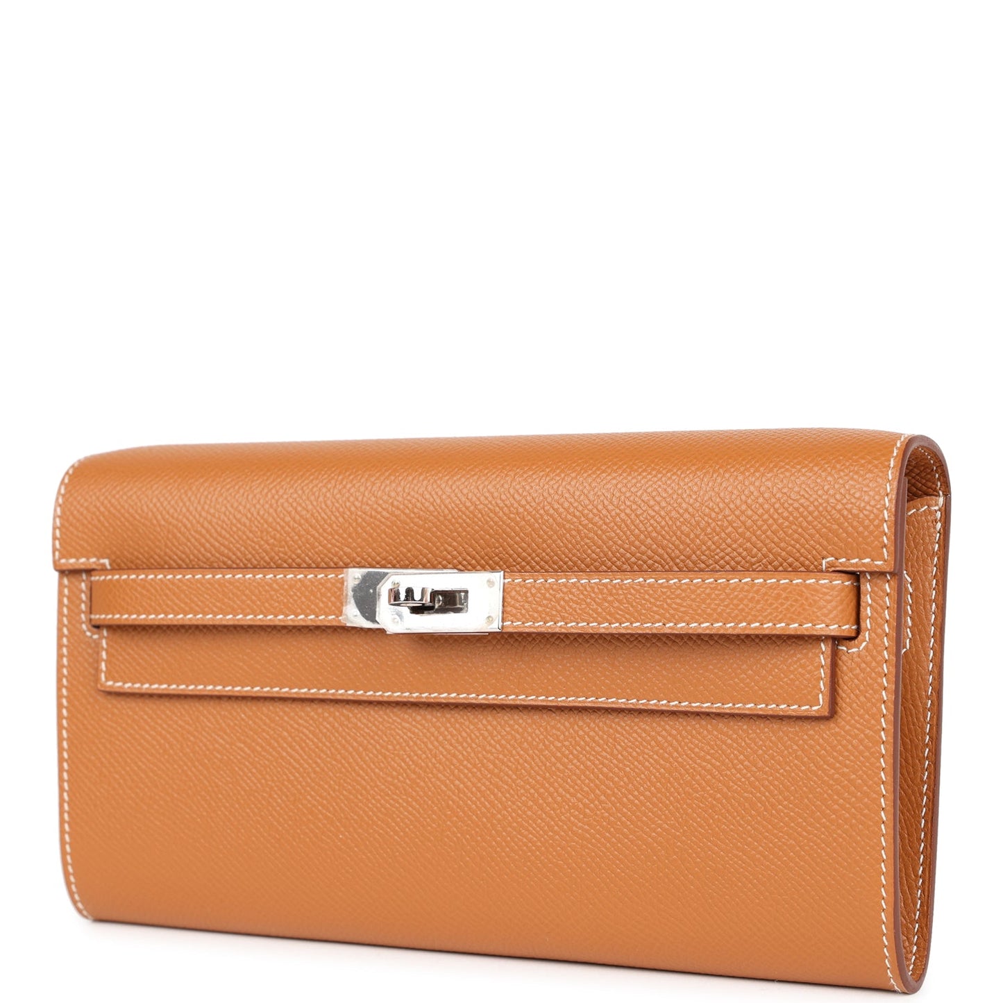 Hermes Kelly Wallet To Go Gold Epsom Palladium Hardware