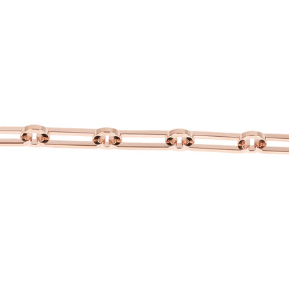 Hermes 18k Rose Gold Diamond Pave PM Kelly Chaine Bracelet