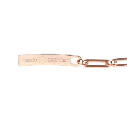 Hermes 18k Rose Gold Diamond Pave PM Kelly Chaine Bracelet