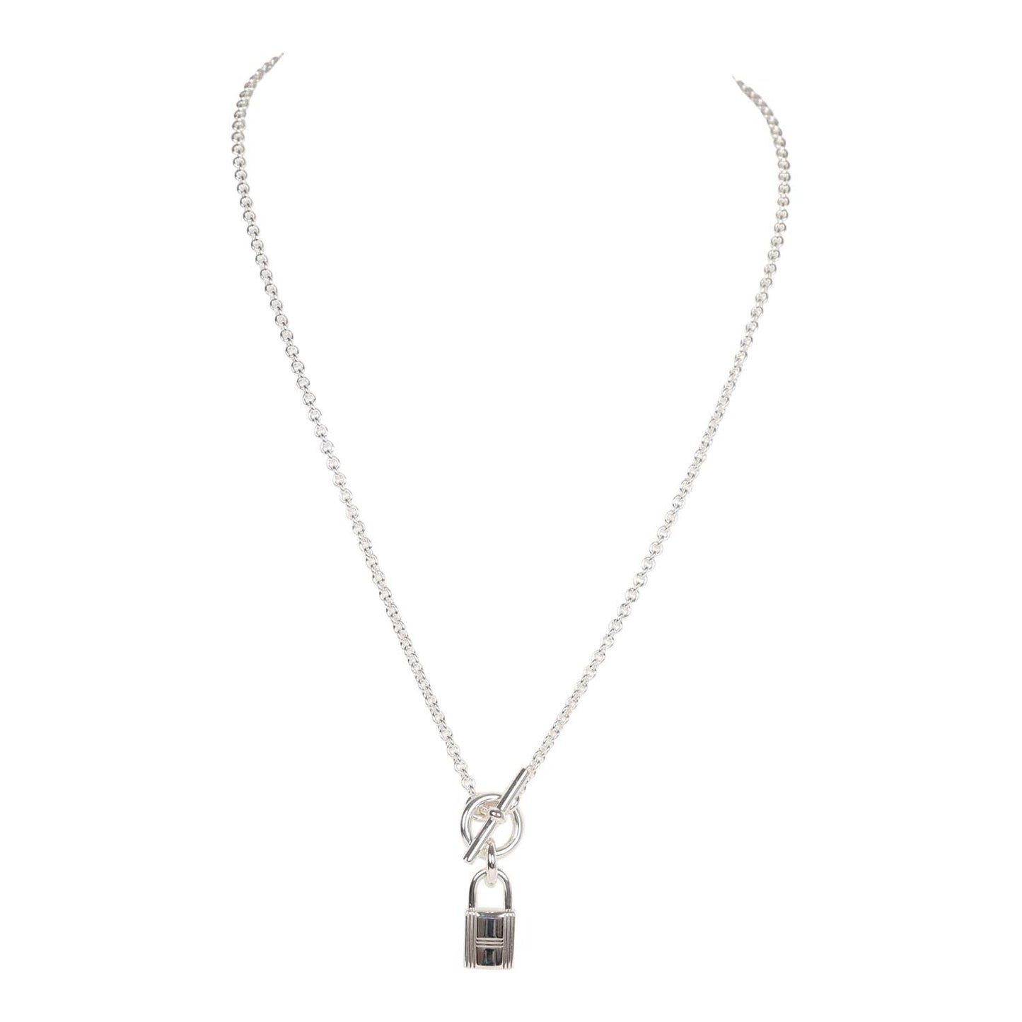 Hermes Kelly Cadenas Silver .925 Pendant Necklace