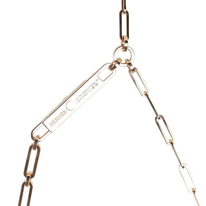 Hermes Kelly Chaine Lariat Necklace PM Diamonds 18K Rose Gold Hardware