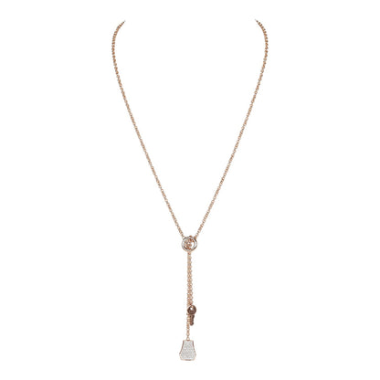 Hermes Kelly Clochette Necklace PM Diamonds 18K Rose Gold Hardware