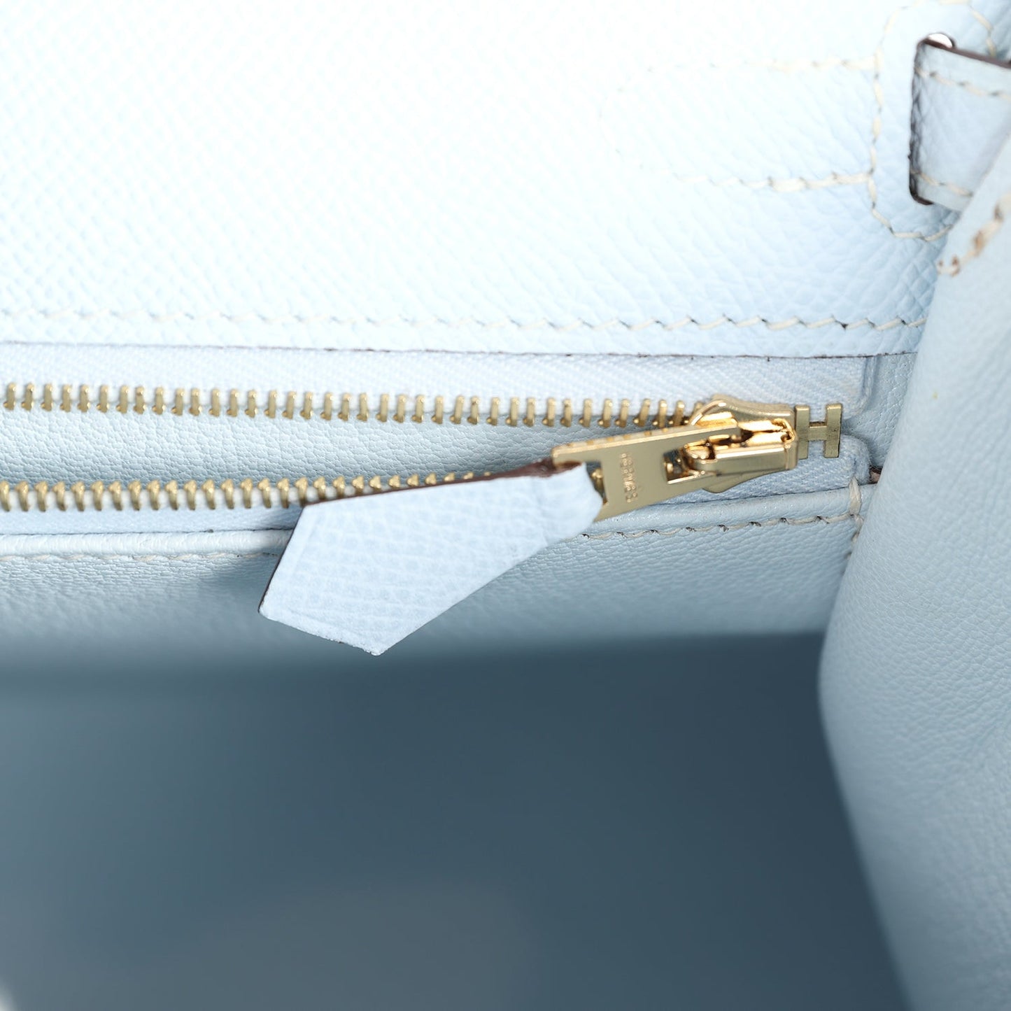 Hermes Kelly Sellier 25 Bleu Brume Epsom Gold Hardware