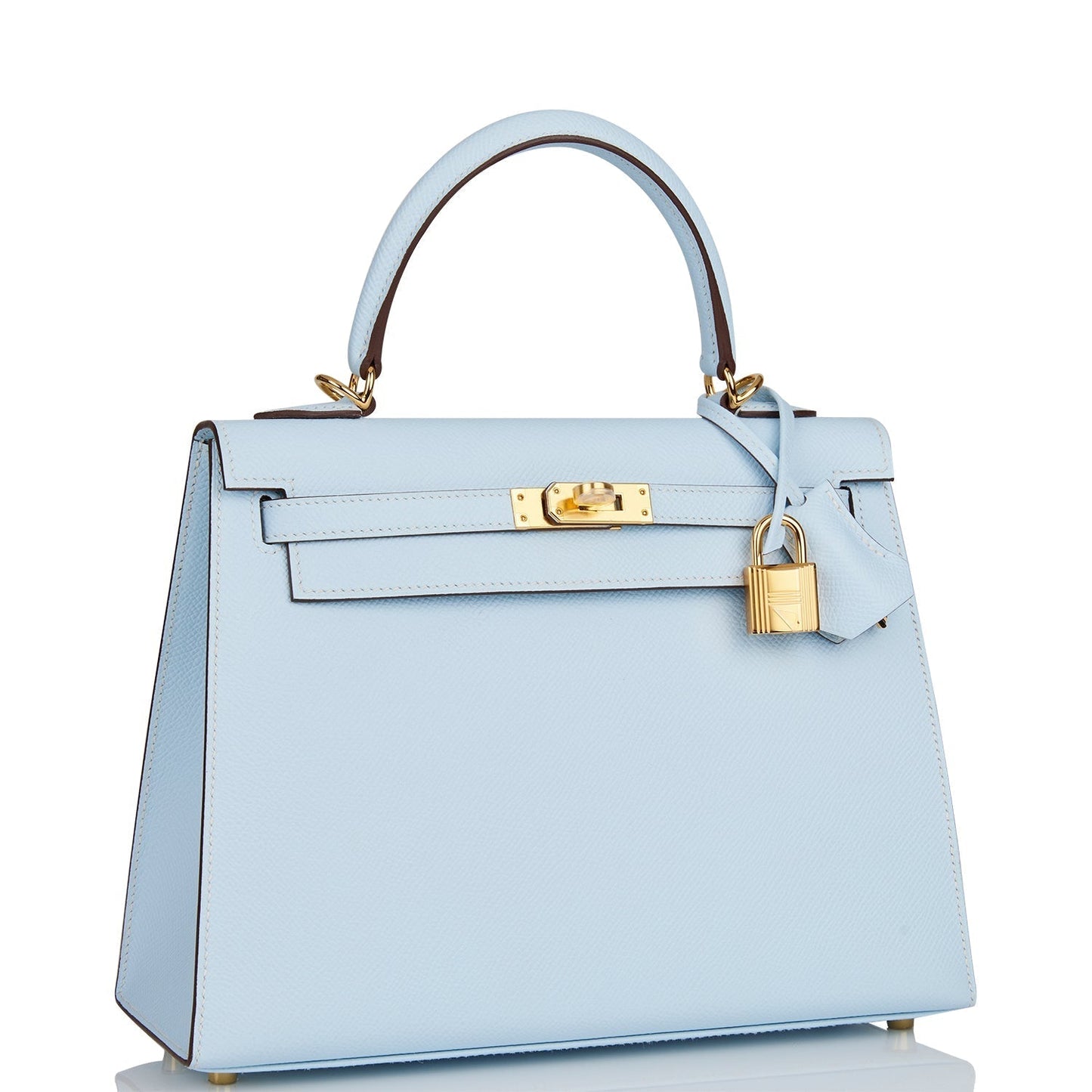 Hermes Kelly Sellier 25 Bleu Brume Epsom Gold Hardware