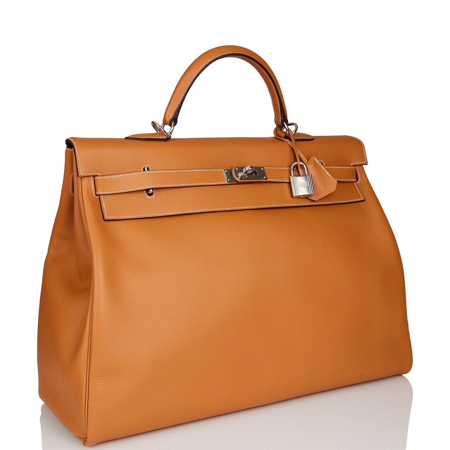 Hermes Kelly Relax Voyage 50 Toffee Togo Palladium Hardware