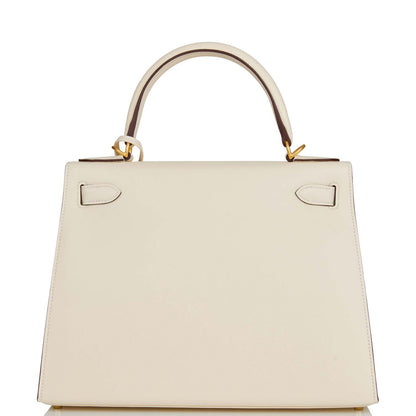 Hermes Special Order (HSS) Kelly Sellier 28 Nata Verso Epsom Brushed Gold Hardware