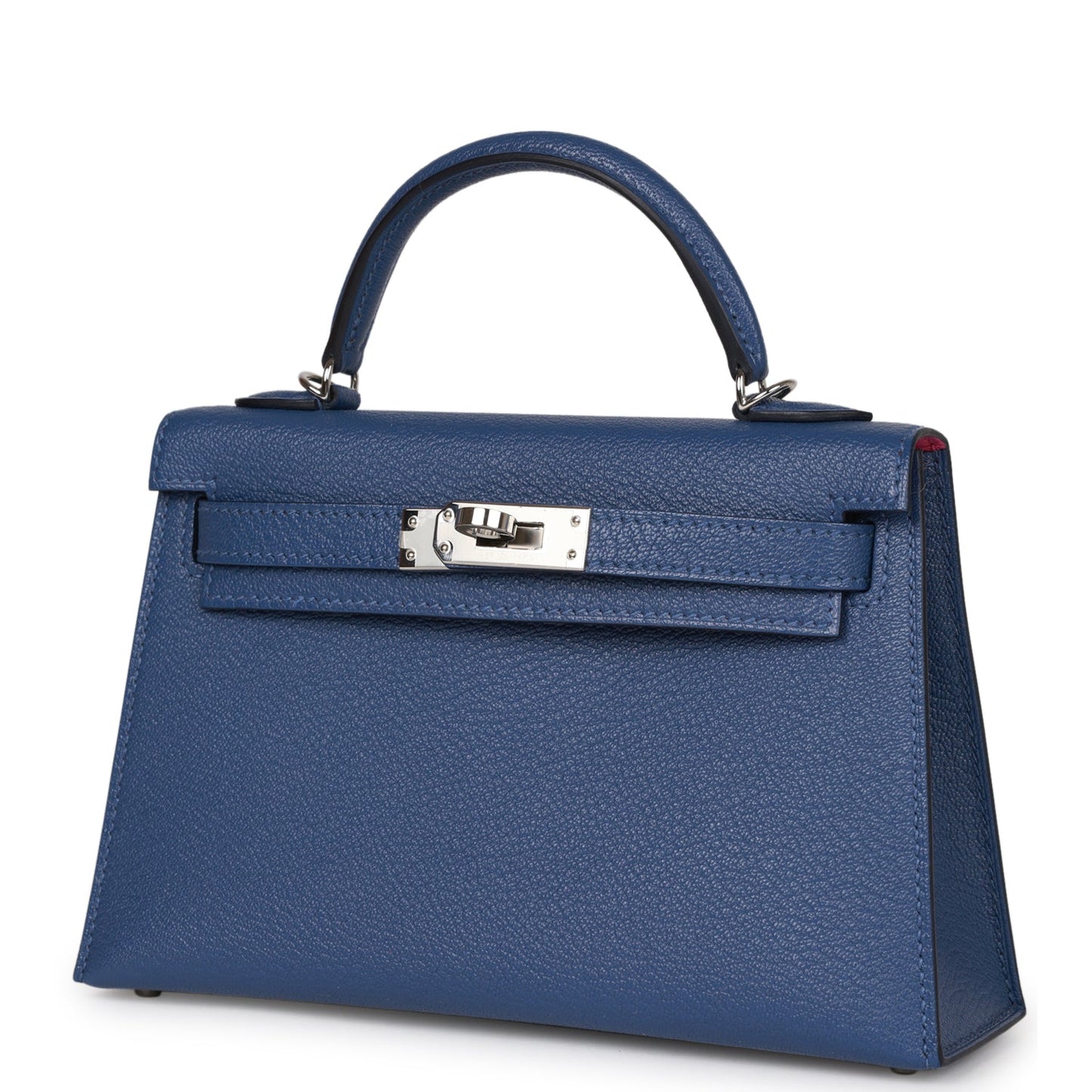 Hermes Kelly Sellier 20 Bleu Brighton Verso Chevre Palladium Hardware