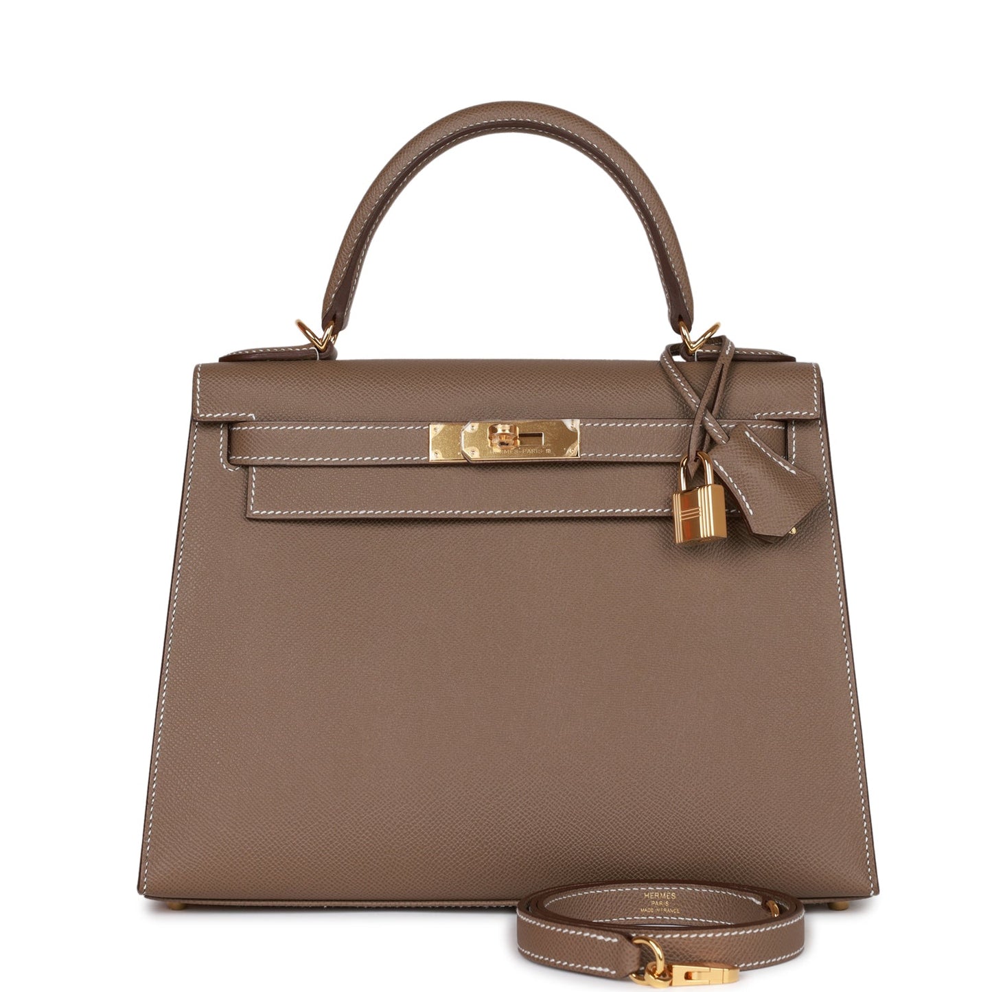 Hermes Kelly Sellier 28 Etoupe Epsom Gold Hardware