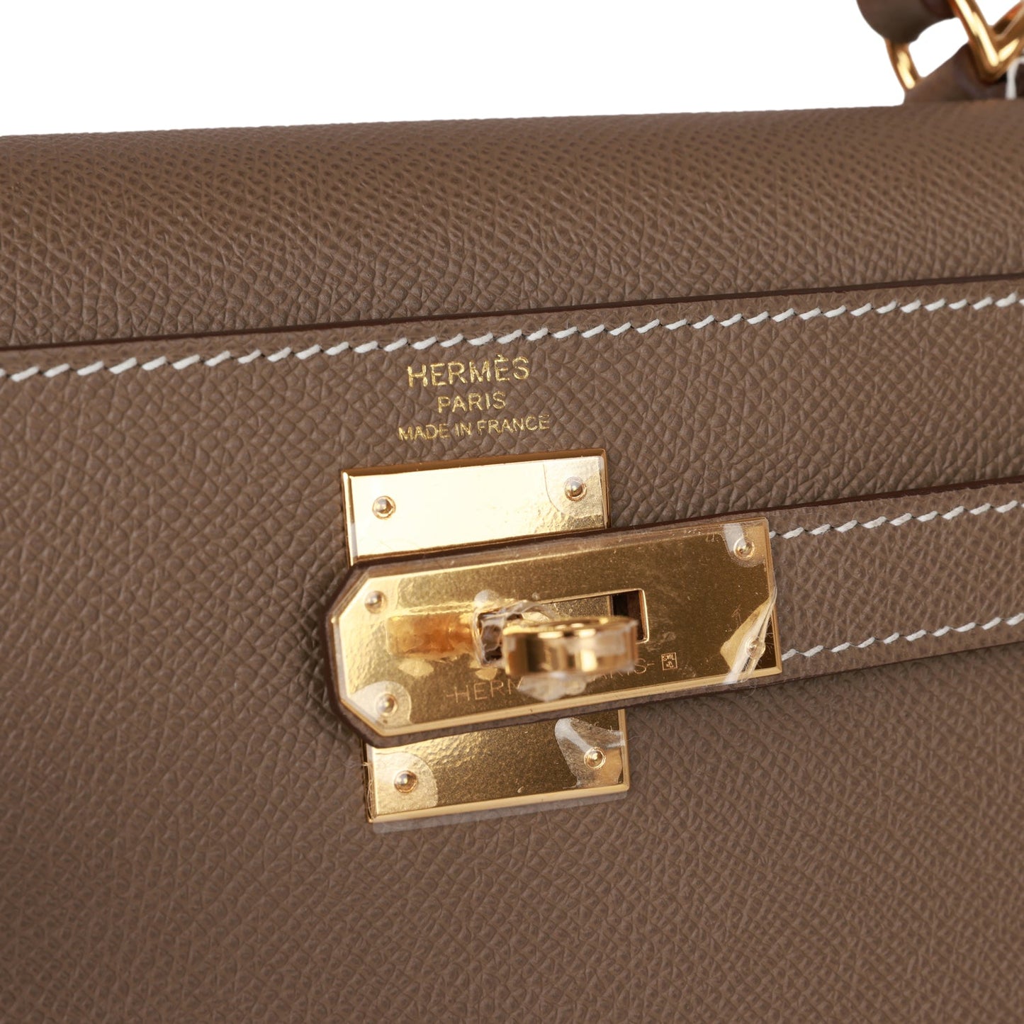 Hermes Kelly Sellier 28 Etoupe Epsom Gold Hardware