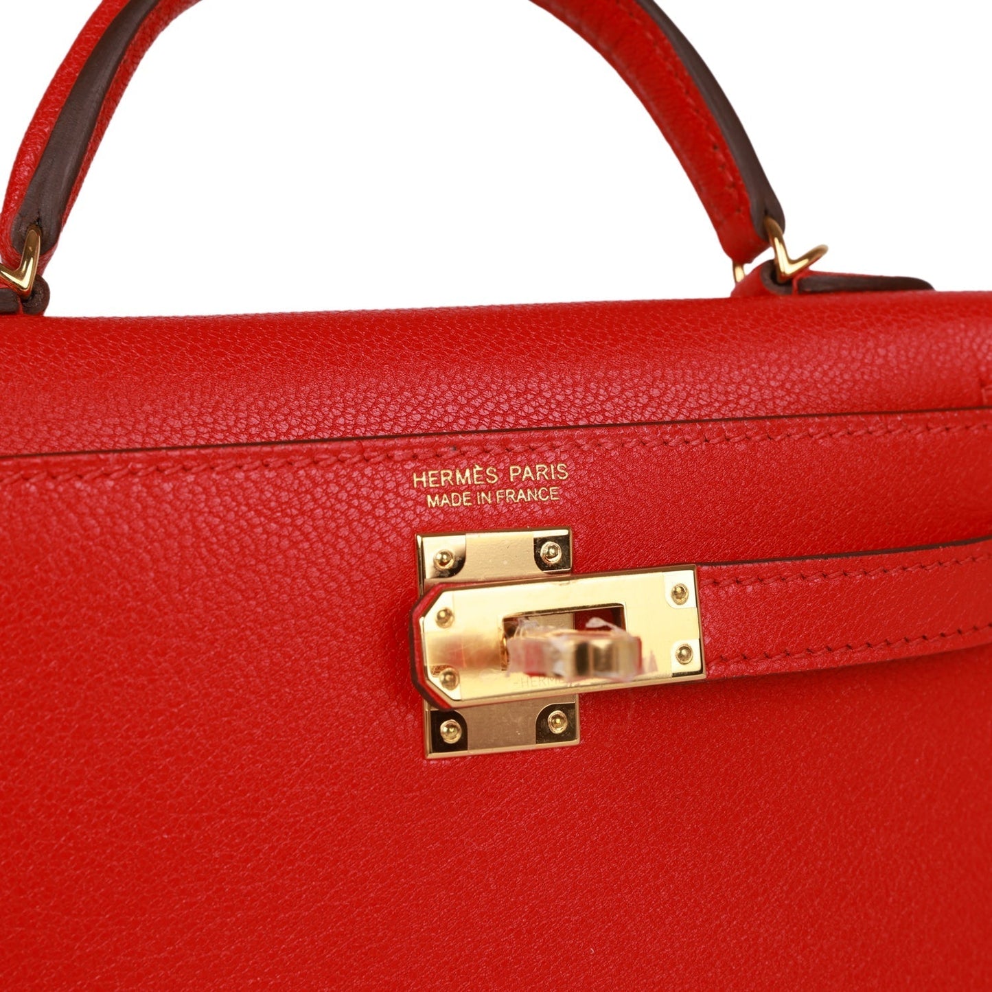 Hermes Kelly Sellier 20 Rouge de Coeur Chevre Gold Hardware