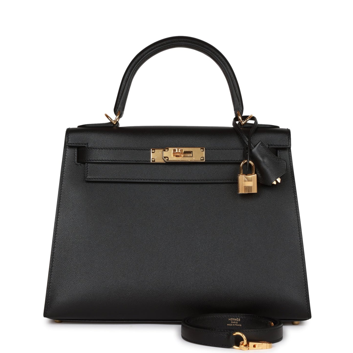 Hermes Kelly Sellier 28 Black Madame Gold Hardware