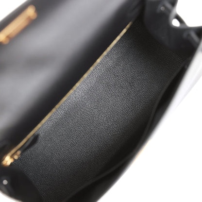 Hermes Kelly Sellier 28 Black Madame Gold Hardware