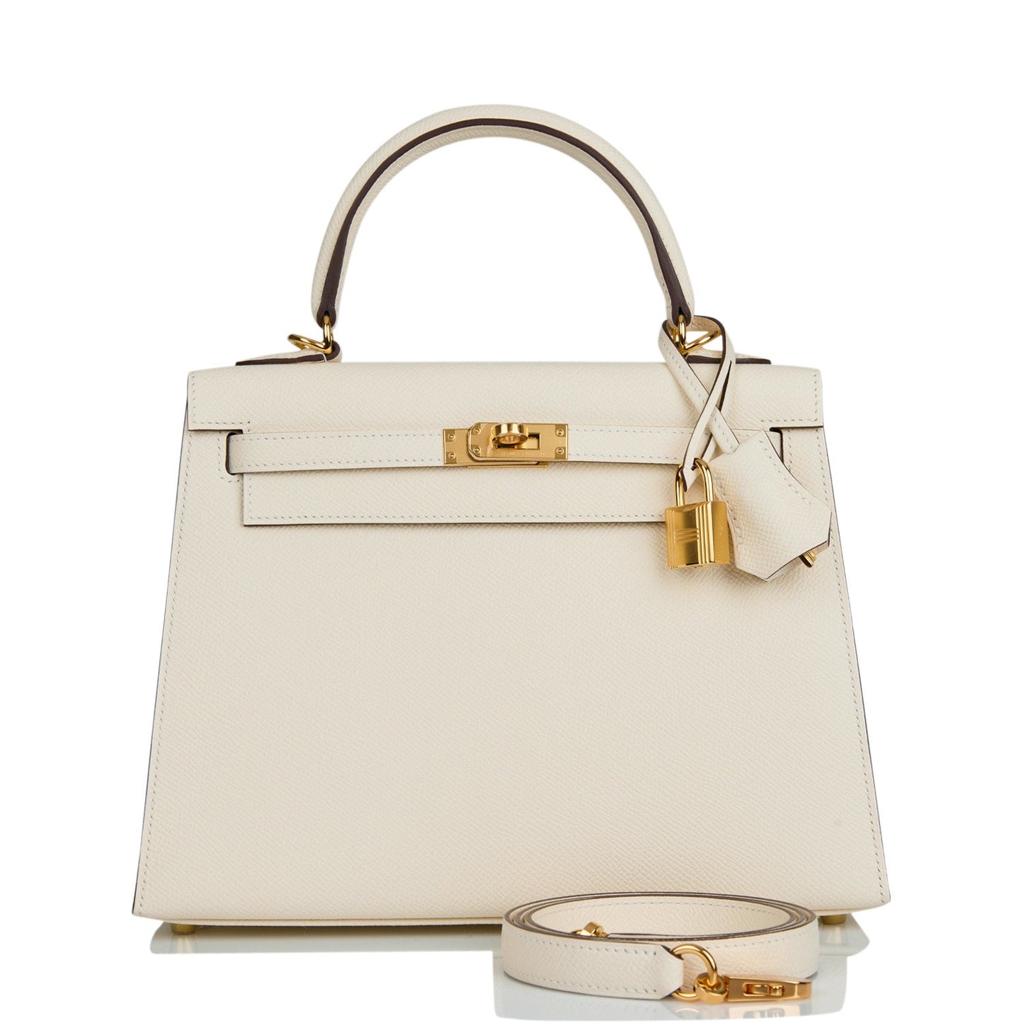 Hermes Kelly Sellier 25 Nata Epsom Gold Hardware